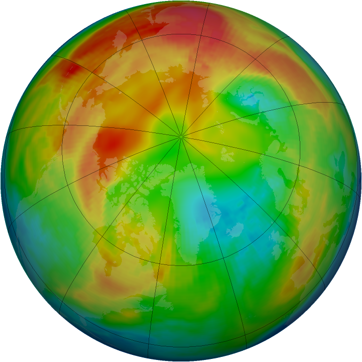 Arctic ozone map for 12 February 1983